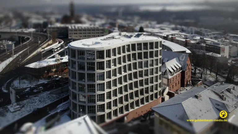 Gebäudefotografie Pforzheim, Goldenbaum Media Professionelle Drohnen-Luftaufnahmen