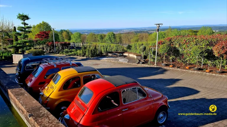 Fiatparade auf der Höhe über Pforzheim