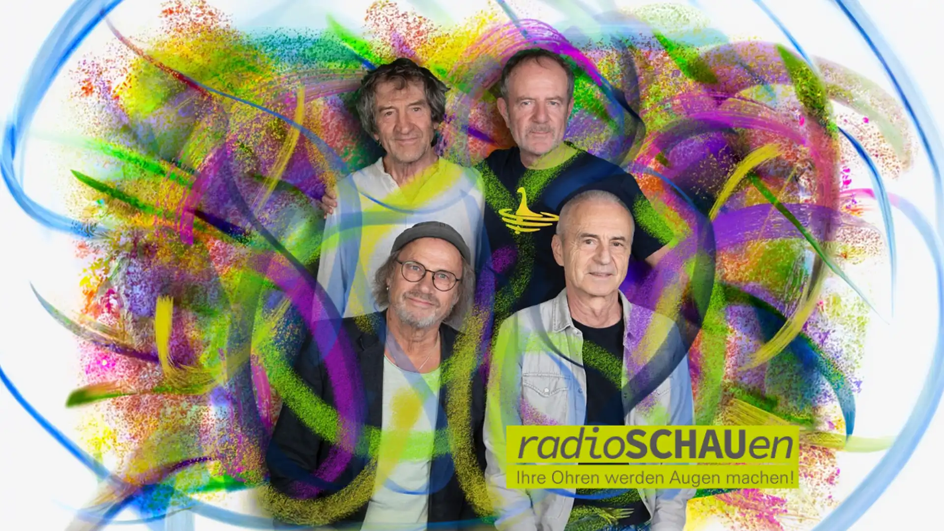 Fotoder Band Mandala Movie in einem Mandala eingebwttet.